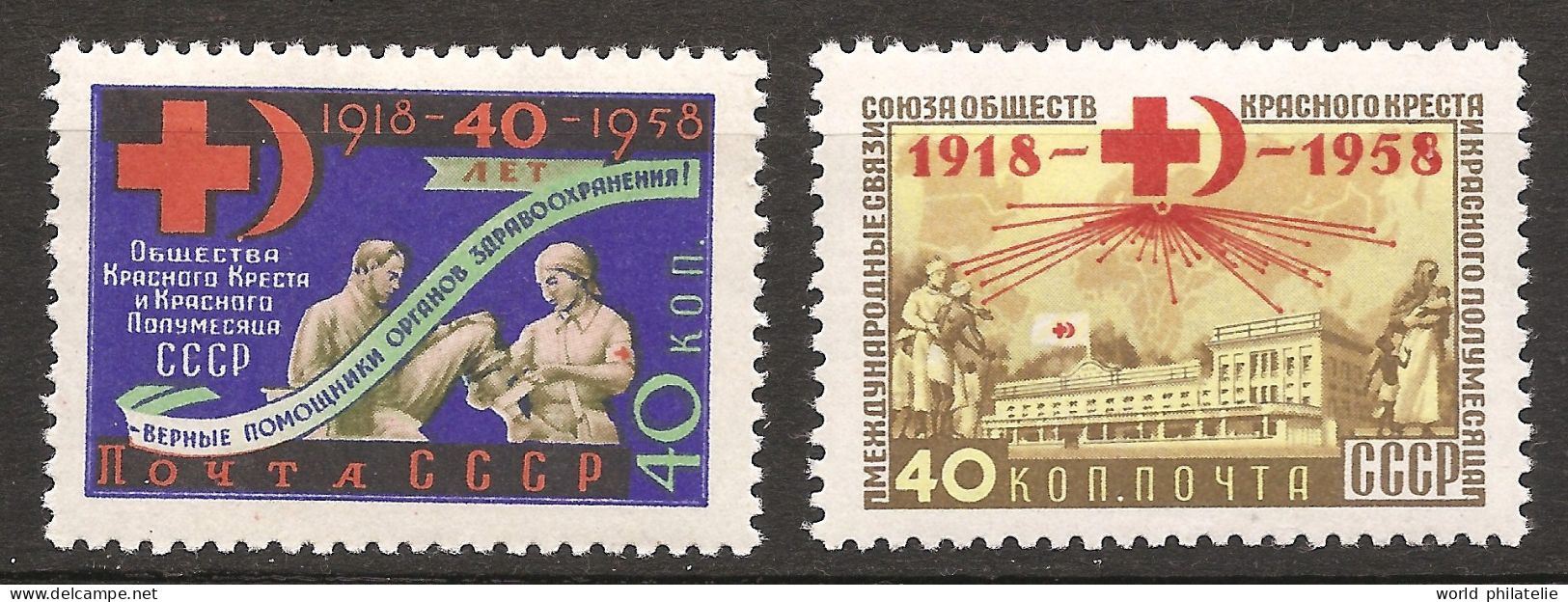 Russie URSS Moyta CCCP 1958 N° 2094 / 5 ** Croix-Rouge, Croix Rouge, Croissant, Guerre, Blessé, Infirmière, Bébé, Dunant - Unused Stamps