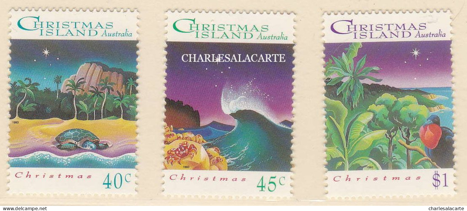 CHRISTMAS ISLAND 1993  CHRISTMAS  SG 382-384  U.M. - Christmas Island