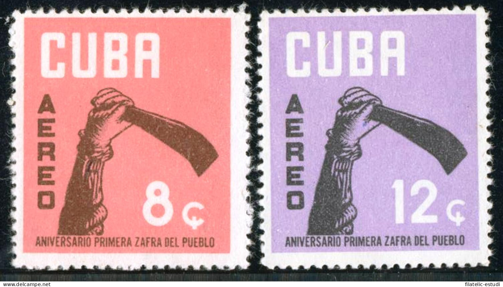 FL1/VAR2/S Cuba A- 237/38 1962 Aniversario De Primera Zafra Del Pueblo MNH - Sonstige & Ohne Zuordnung