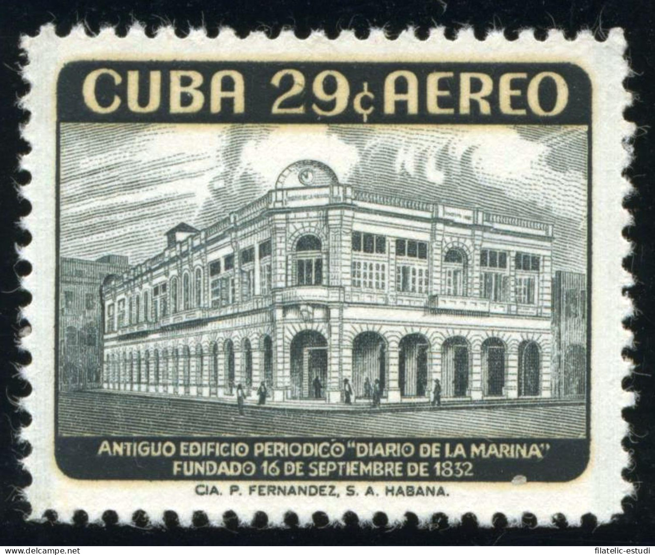 VAR2/S Cuba A- 179 1958 Antiguo Edificio Del Periódico Diario De La Marina MNH - Autres & Non Classés