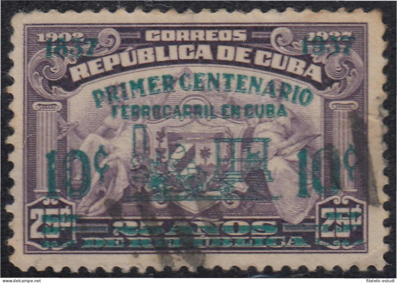 Cuba 254 1937 Centenario Del Ferrocarril Usados - Otros & Sin Clasificación