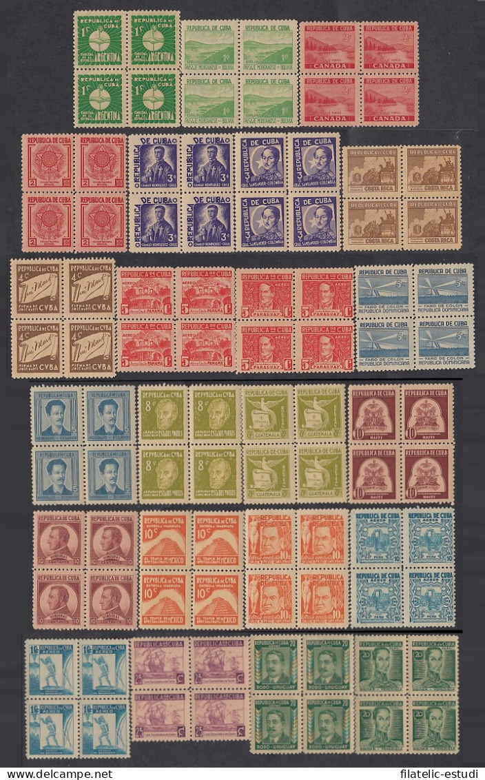 Cuba 239/53 + A- 24/29 + Ex 8/9 Bl.4 1937 Escudos Monumento Generales Paisaje  - Sonstige & Ohne Zuordnung