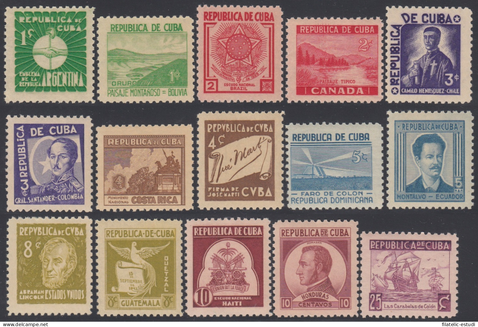 Cuba 239/53 1937 Escudos Monumento Generales Paisaje Faro De Colón MH - Otros & Sin Clasificación