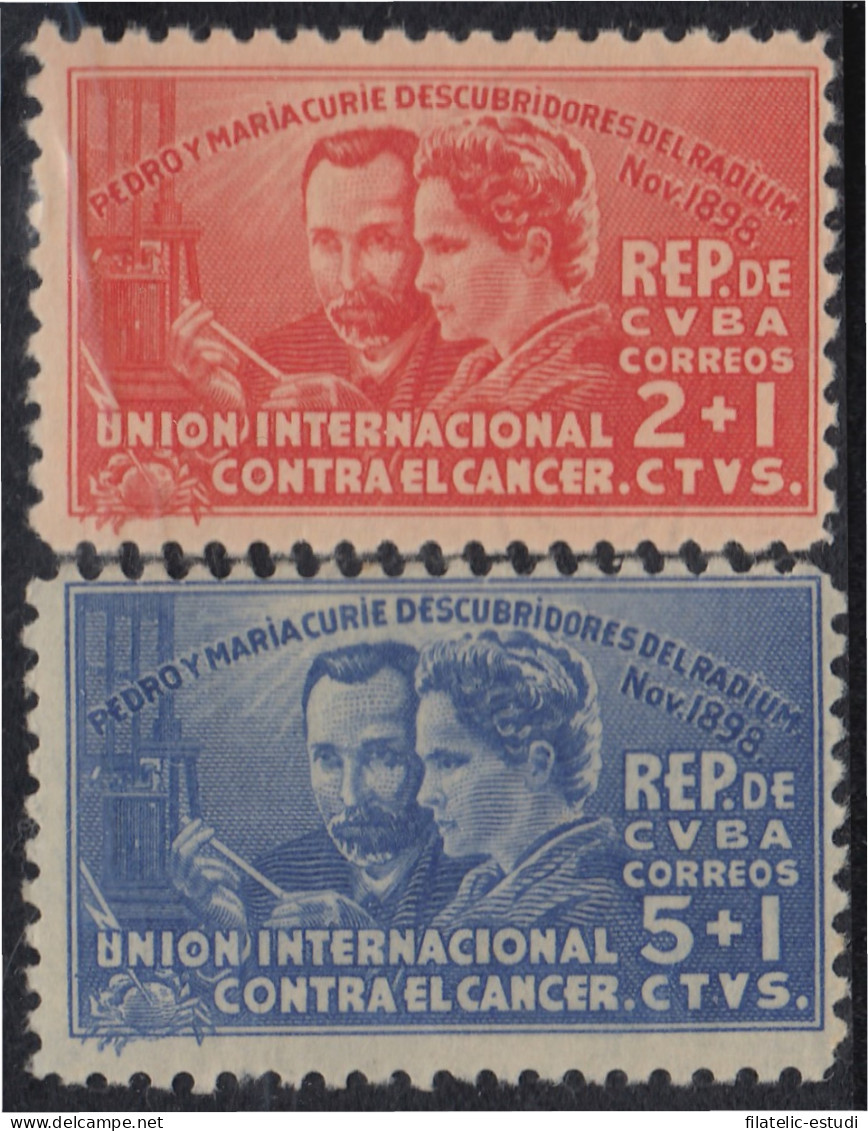 Cuba 255/56 1938 40º Aniversario Del Desarrollo De La Radio Pierre Y Marie Cur - Autres & Non Classés