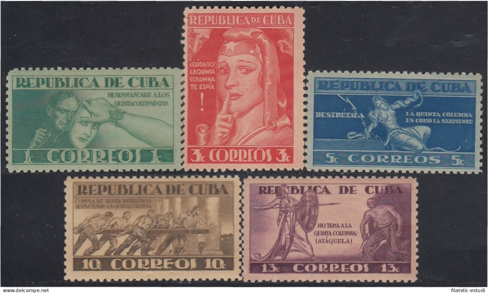 Cuba 280/84 1943 Serie Patriótica Contra La Quinta Columna MH - Other & Unclassified
