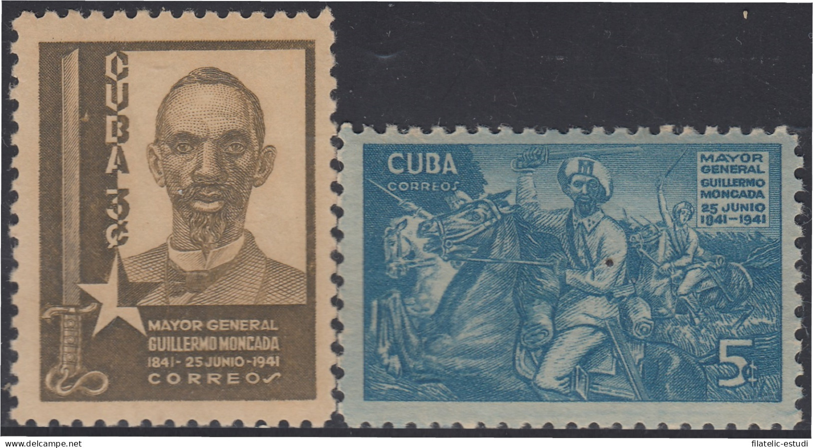 Cuba 267/68 1941 Mayor Gral Guillermo Moncada MH - Otros & Sin Clasificación