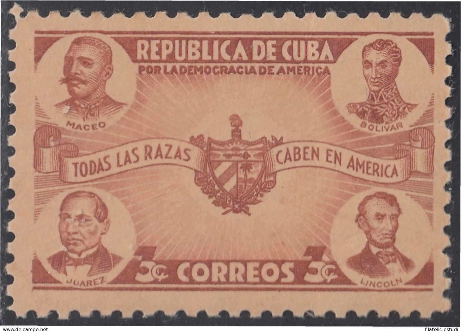 Cuba 270 1942/43 Maceo Bolívar Lincoln Y Juarez Por La Democracia MNH - Autres & Non Classés