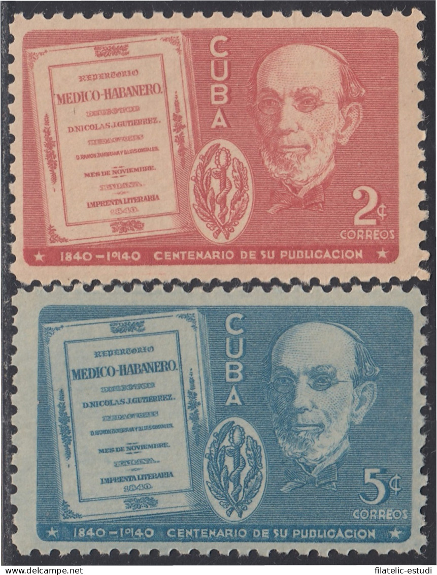 Cuba 264/65 1940 100 Años De La Publicación De Repertorio Médico Habanero Por  - Autres & Non Classés