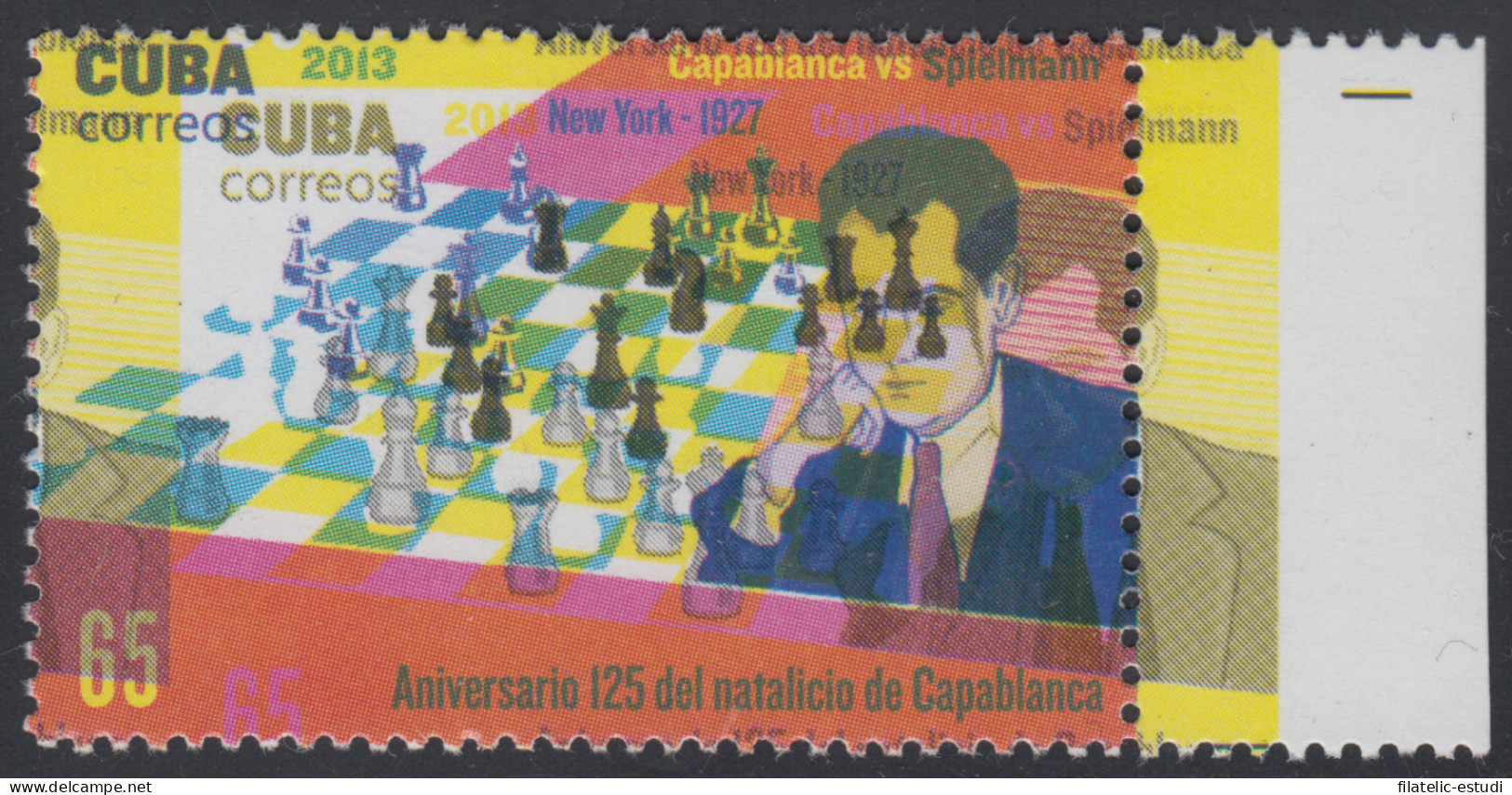 Cuba 5113 2013 José Raúl Capablanca Ajedrez Chess Variedad Color Desplazado MN - Other & Unclassified