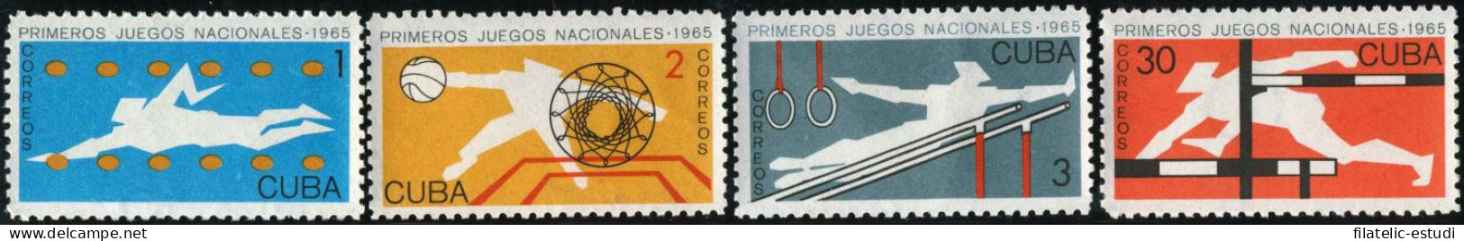 DEP4  Cuba 872/75 1965 Primeros Juegos Deportivos Nacionales MNH - Otros & Sin Clasificación