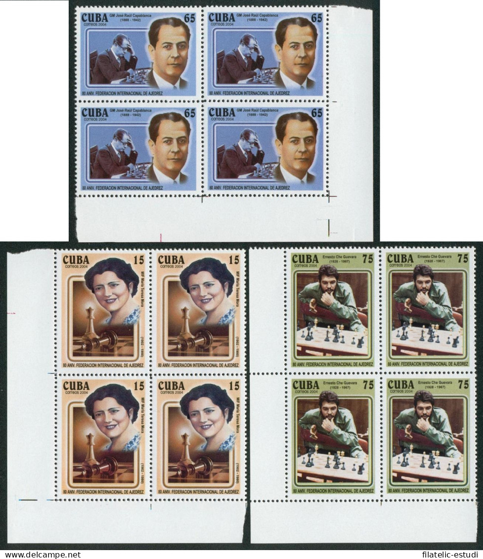 AJZ2  Cuba 4173/75 Bl.4 2004 Ajedrez Chess MNH - Autres & Non Classés