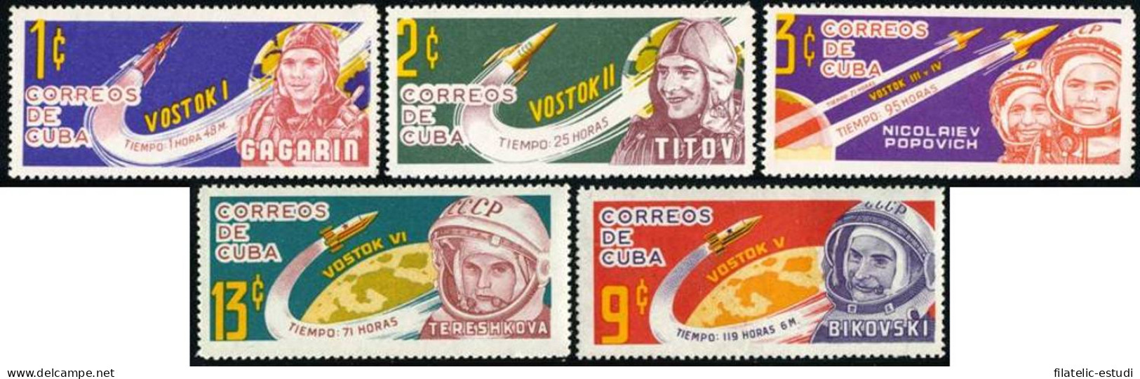 ASTI Cuba 657/59 1963 Vuelos Espaciales MNH - Sonstige & Ohne Zuordnung