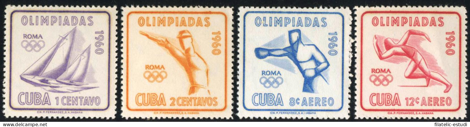 BA2/DEP1 Cuba 532/33 + A 212/13 1960 Olimpiadas Roma MNH - Otros & Sin Clasificación