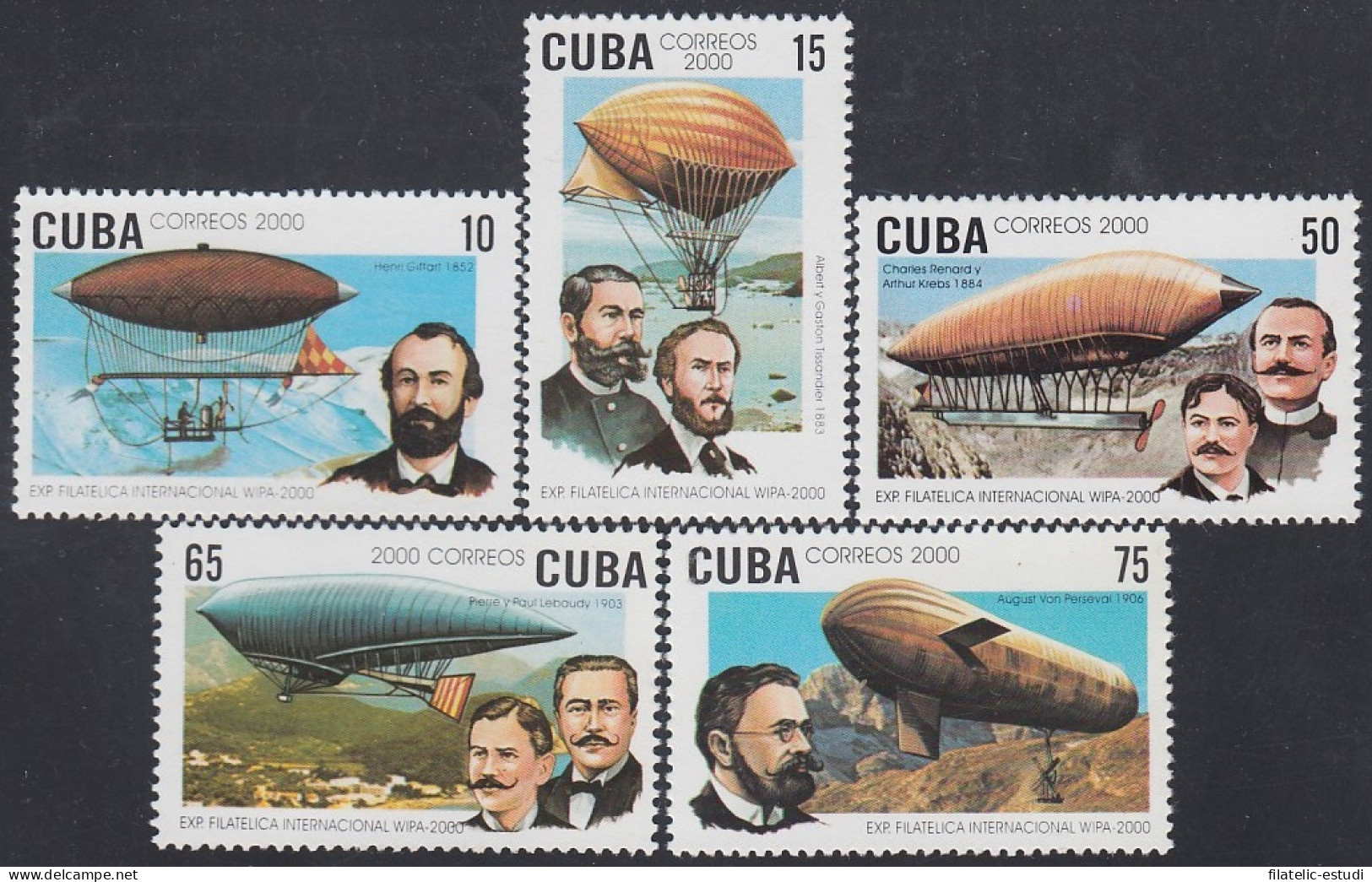 Cuba 3868/72 2000 Exposición Filatelica Mundial En Viena. Zeppelins MNH - Sonstige & Ohne Zuordnung