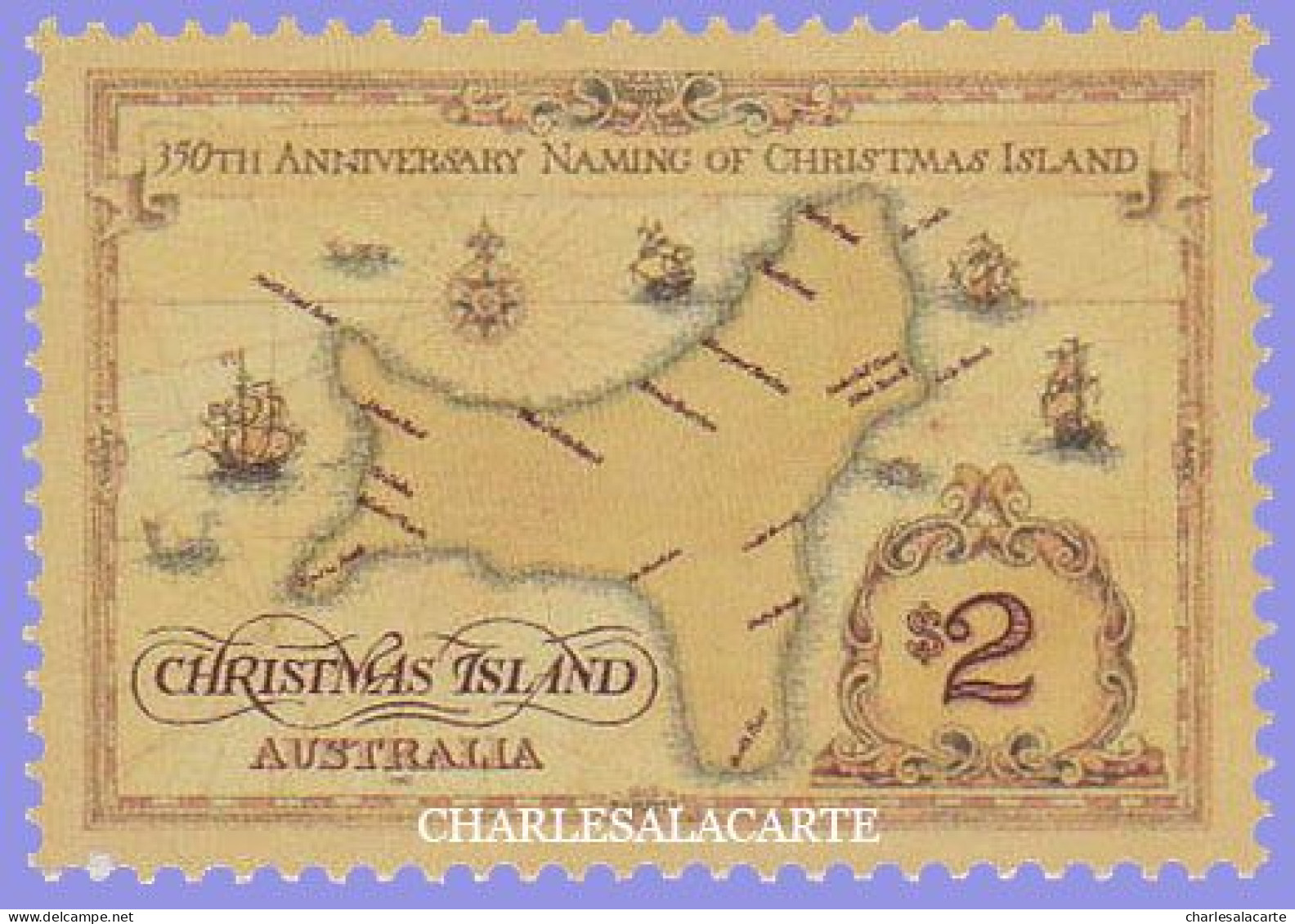 CHRISTMAS ISLAND 1993  ANNIVERSARY ISLAND NAMING  MAP  SG 385  U.M. - Christmas Island