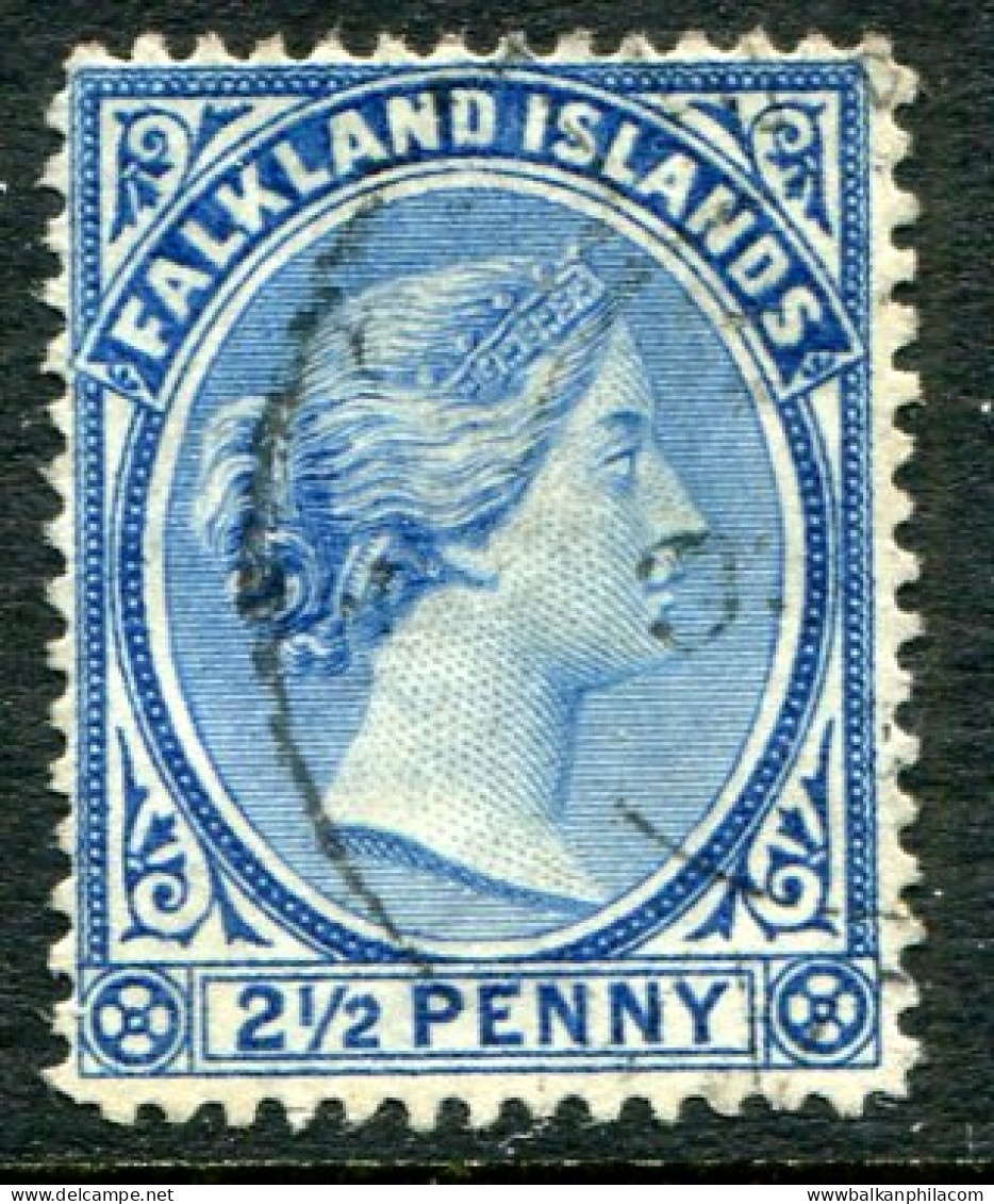 1891 Falkland Islands 2 1/2d Wmk Crown CA Used - Islas Malvinas
