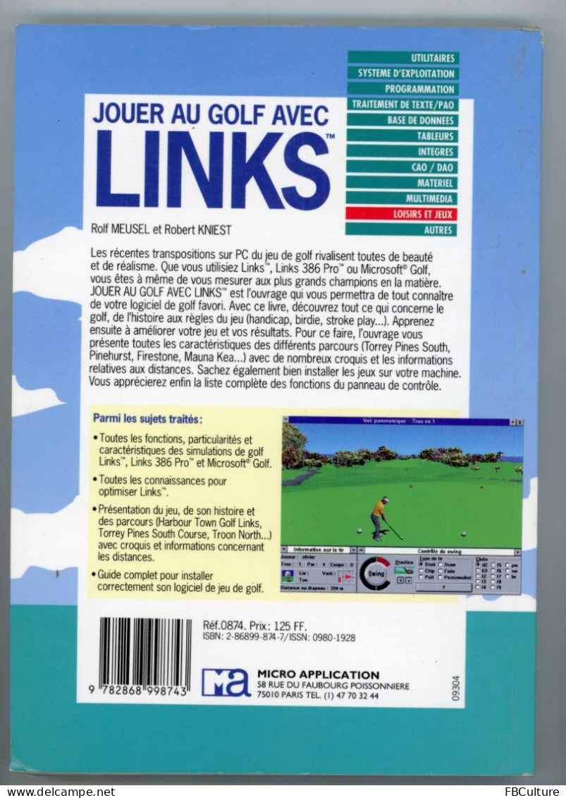 Jouer Au Golf Avec Links - Rolf Meusel, Robert Kniest - 1993, Micro Application - Informatique