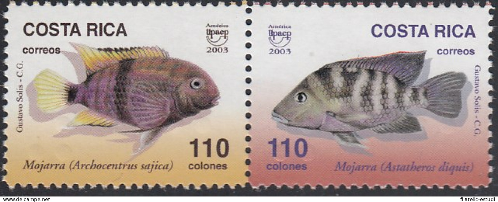 Upaep Costa Rica 722/23 2003 Archocentrus Astatheros Pez Fish Fauna MNH - Altri - America