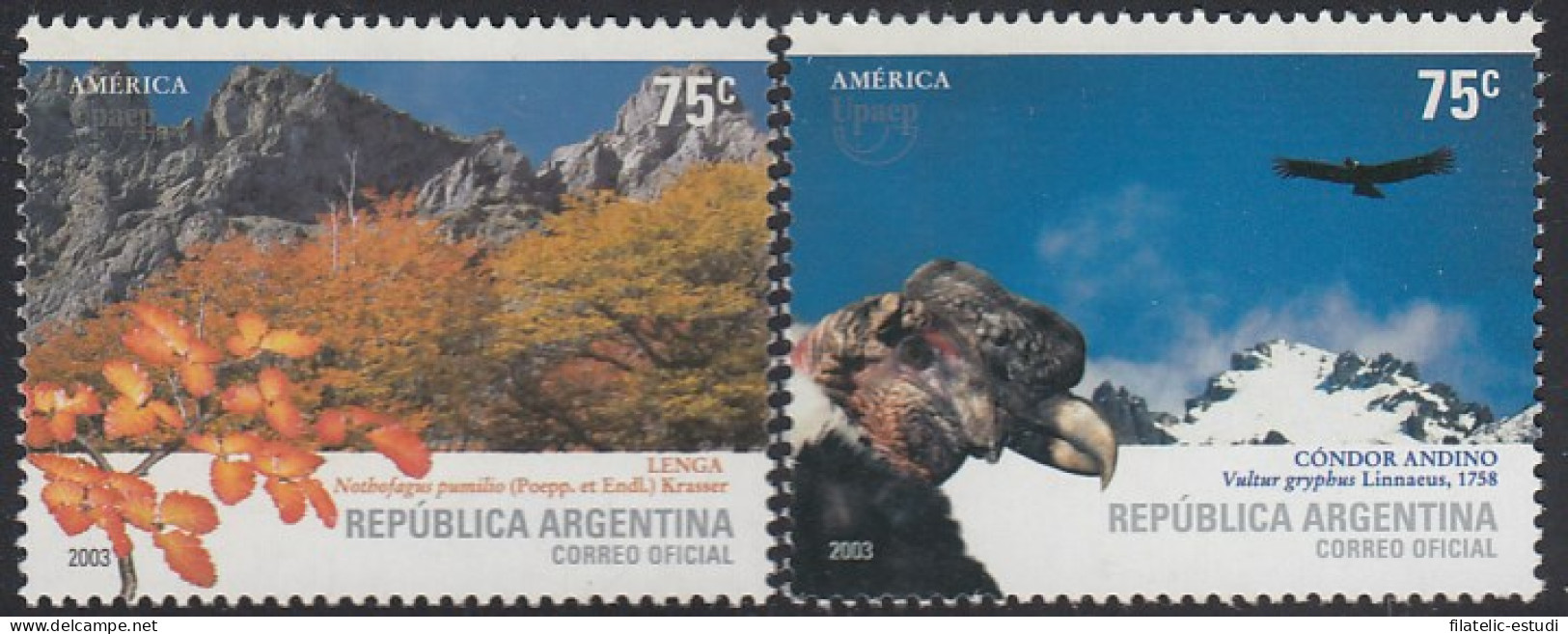 Upaep Argentina 2422/23 2003 Nothofagus Vultur Pajáro Bird Fauna MNH - Altri - America