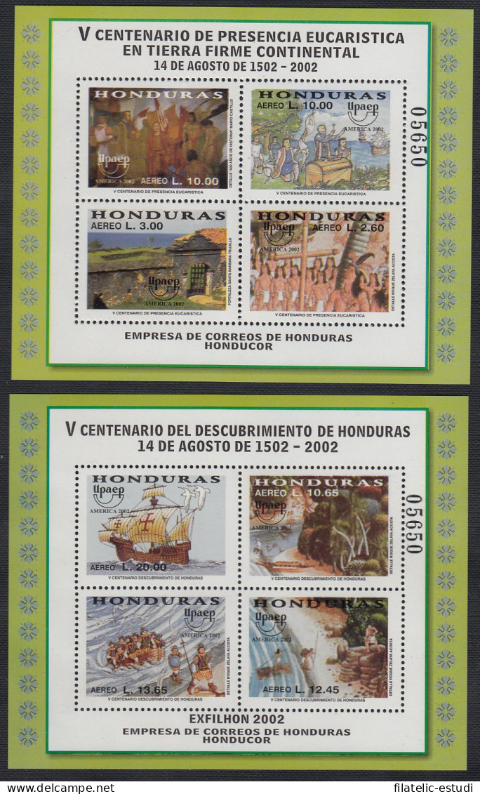 Upaep Honduras HB 68/69 2002 5 Centenario De Presencia Eucarística MNH - Altri - America