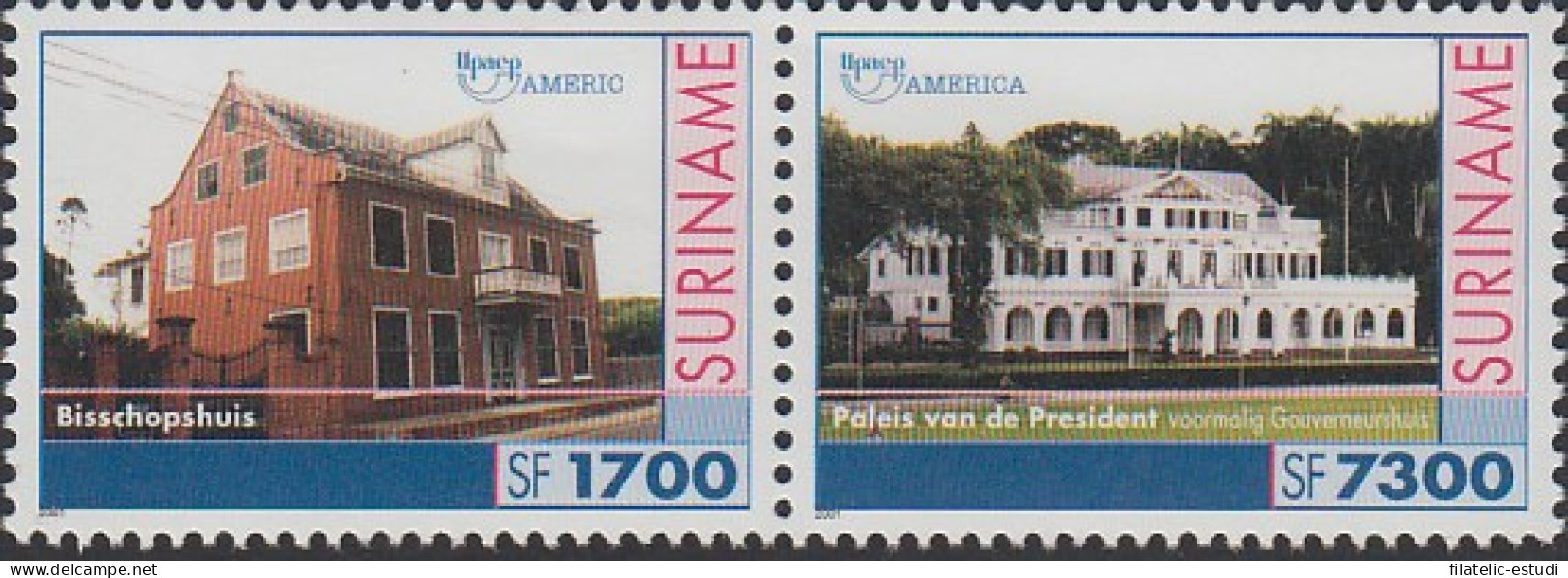 Upaep Suriname 1601/02 2001 Diócesis Palacio Presidencial MNH - Altri - America