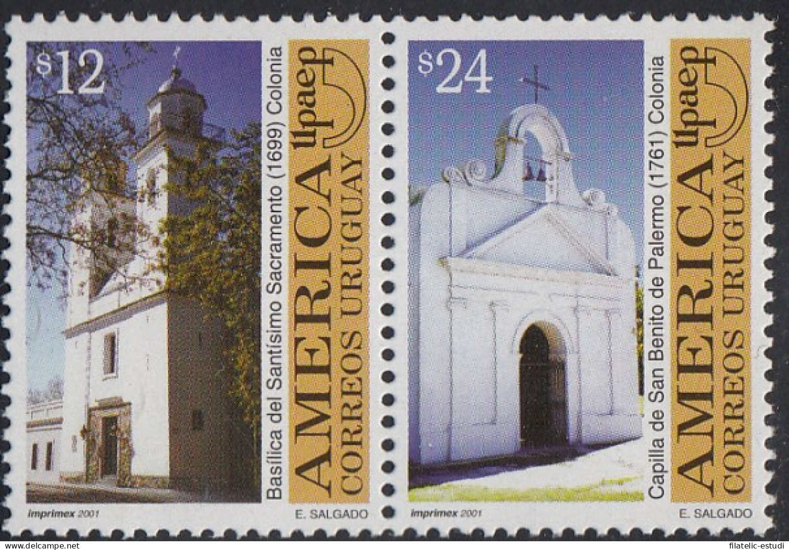 Upaep Uruguay 1977/78 2001 Basílica Del Santísimo Sacramento Capilla MNH - Altri - America