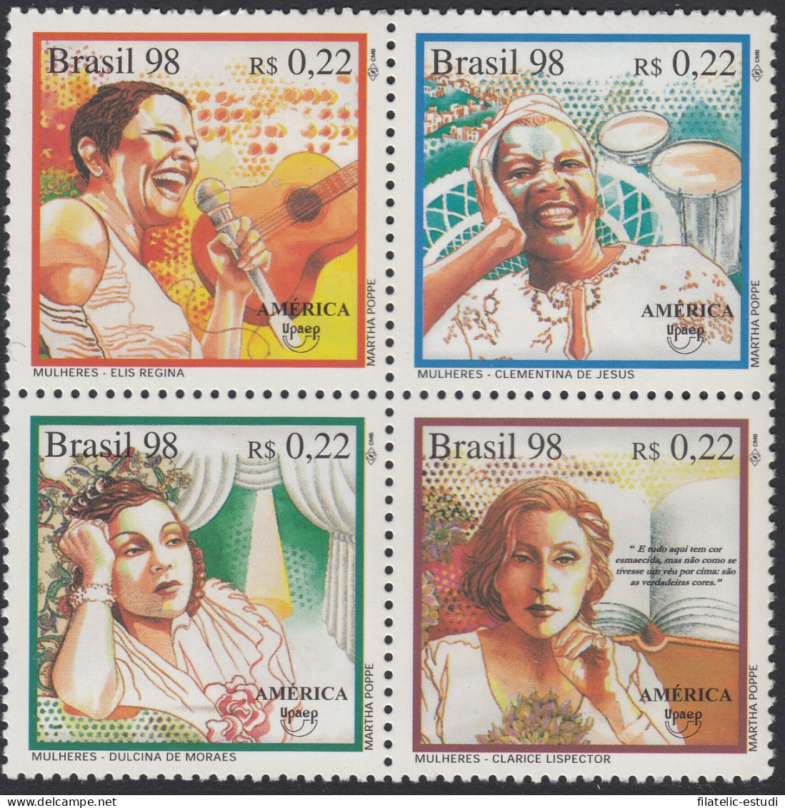 Upaep Brasil 2379/82 1998 Elis Clementina Dulcina Clarice MNH - Altri - America