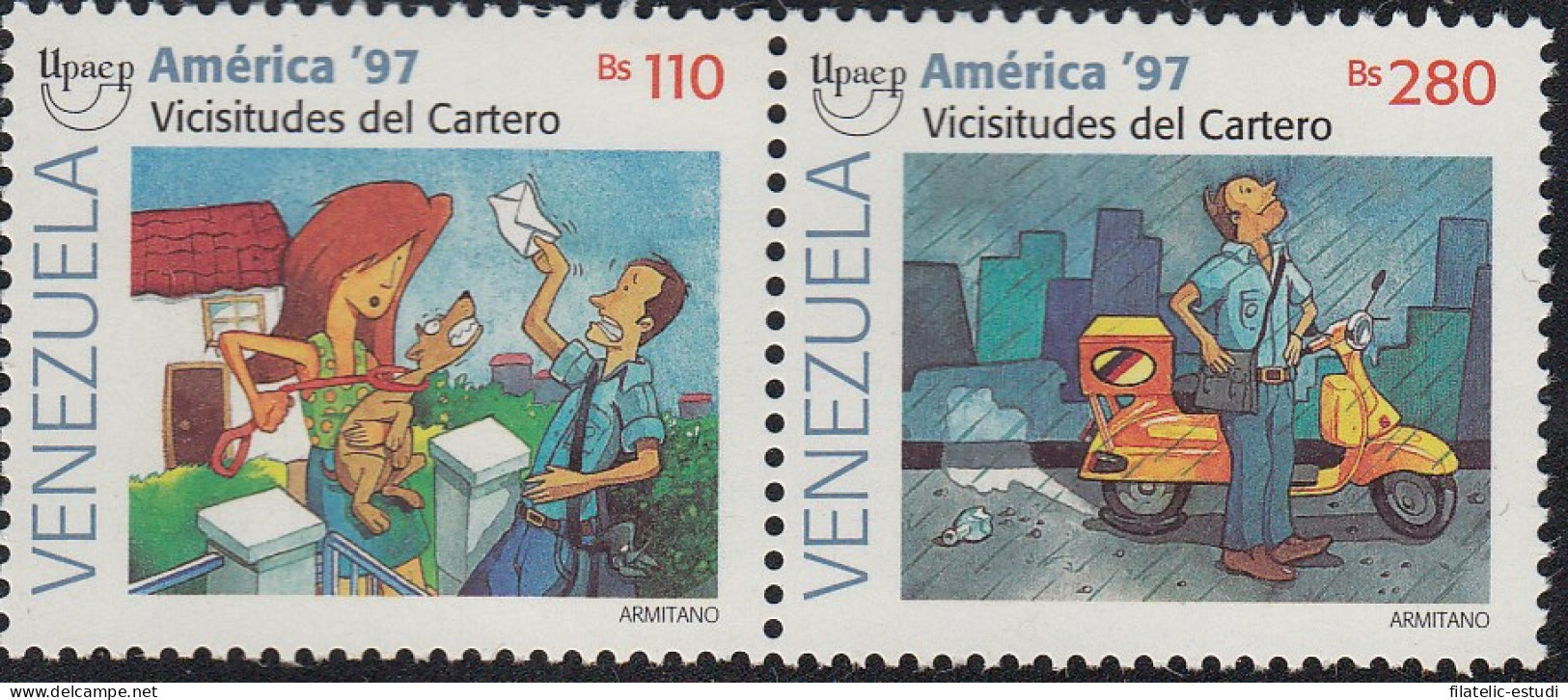 Upaep Venezuela 1928/29 1997 Cartero Entregando Carta Motocicleta Motorcycle M - Altri - America