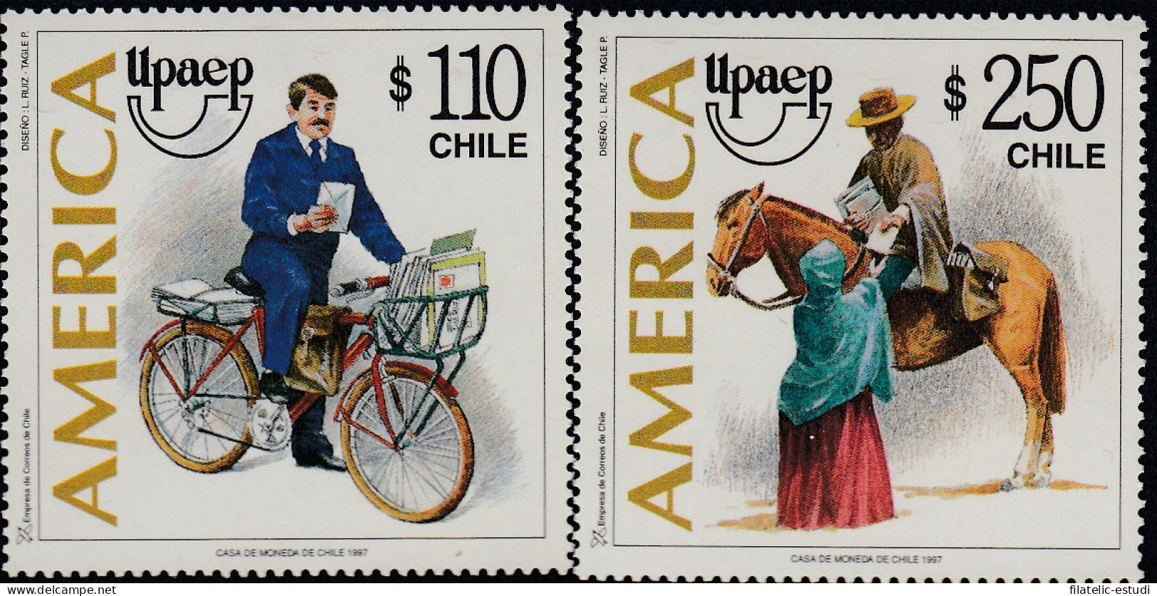 Upaep Chile 1428/29 1997 Cartero Actual Y Antiguo MNH - Altri - America