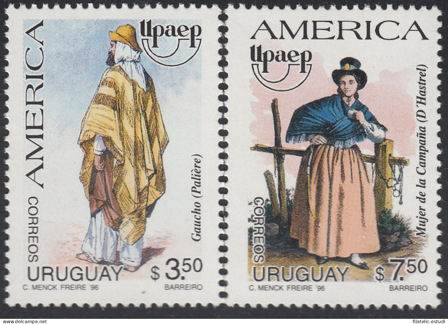 Upaep Uruguay 1594/95 1996 Gaucho Campesina MNH - Altri - America