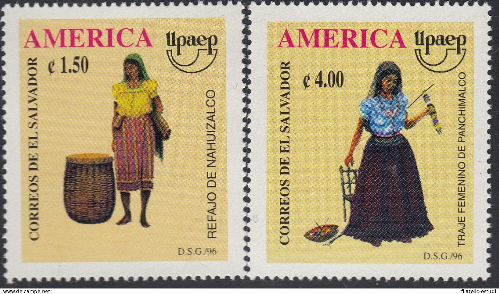 Upaep El Salvador 1287/88 1996 Refajo De Nahuizalco Traje De Panchimalco MNH - Altri - America