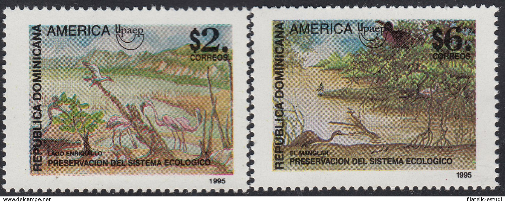 Upaep Rep. Dominicana 1196/97 1995 Pájaros Bird Fauna Lago Enriquillo El Mangl - Altri - America