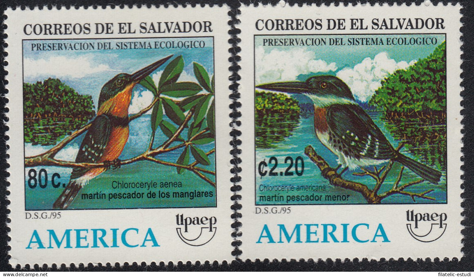 Upaep El Salvador 1240/41 1995 Chloroceryle Aenea Y Americana MNH - Altri - America