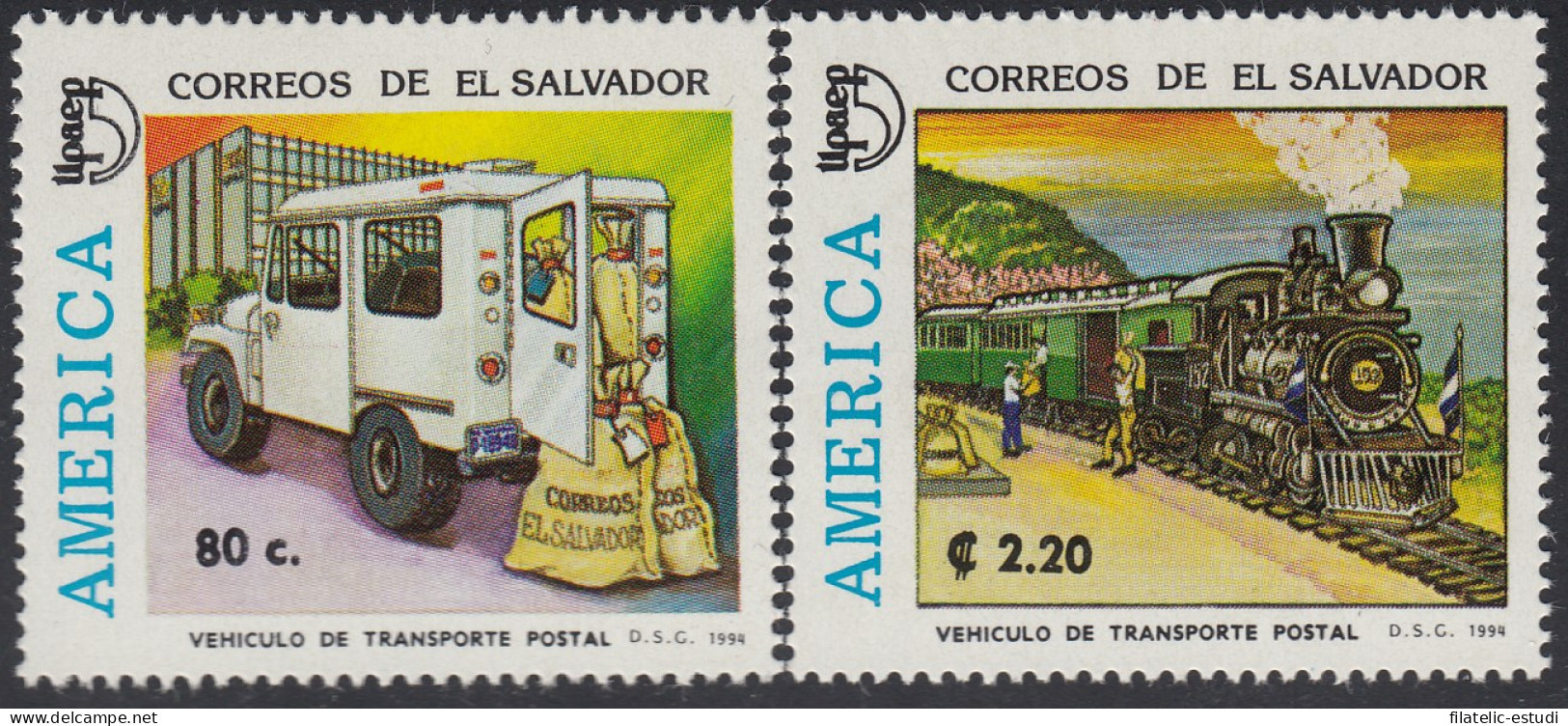 Upaep El Salvador 1217/18 1994 Camión Postal Tren Train A Vapor MNH - Altri - America