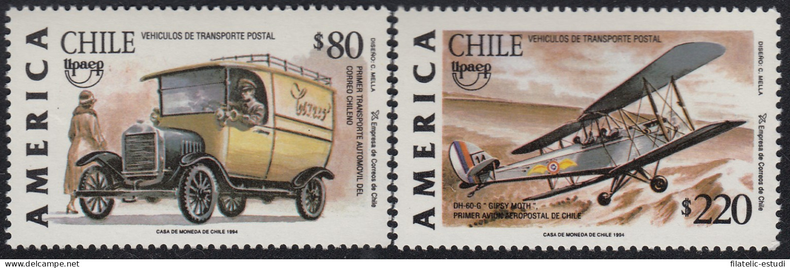 Upaep Chile 1228/29 1994 Primer Transporte Postal Avión  Car  MNH - Altri - America