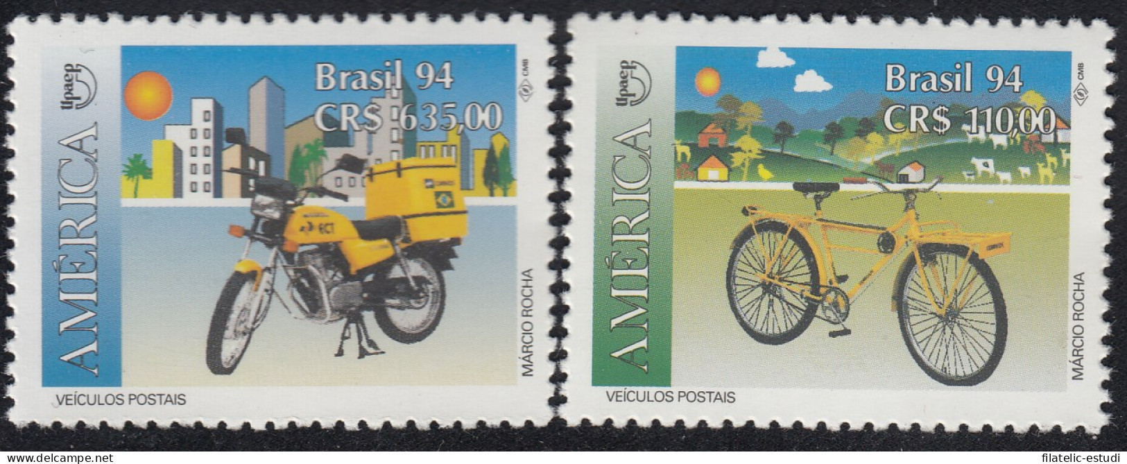 Upaep Brasil 2165/66 1994 Bicicleta Motocicleta Motorcycle Bicycle MNH - Altri - America