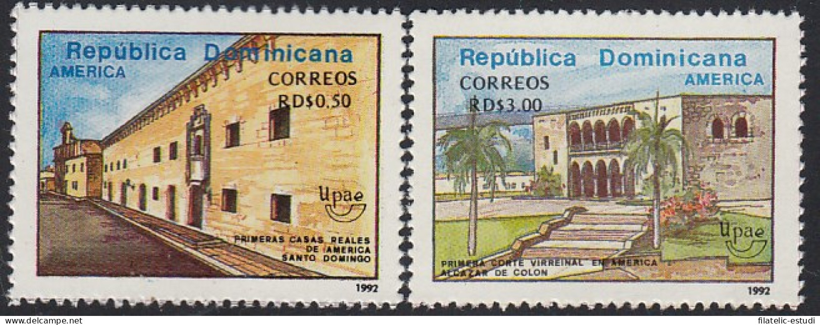 Upaep Rep. Dominicana 1101/02 1992 Alcazar De Colon Columbus Residencias Reale - Altri - America