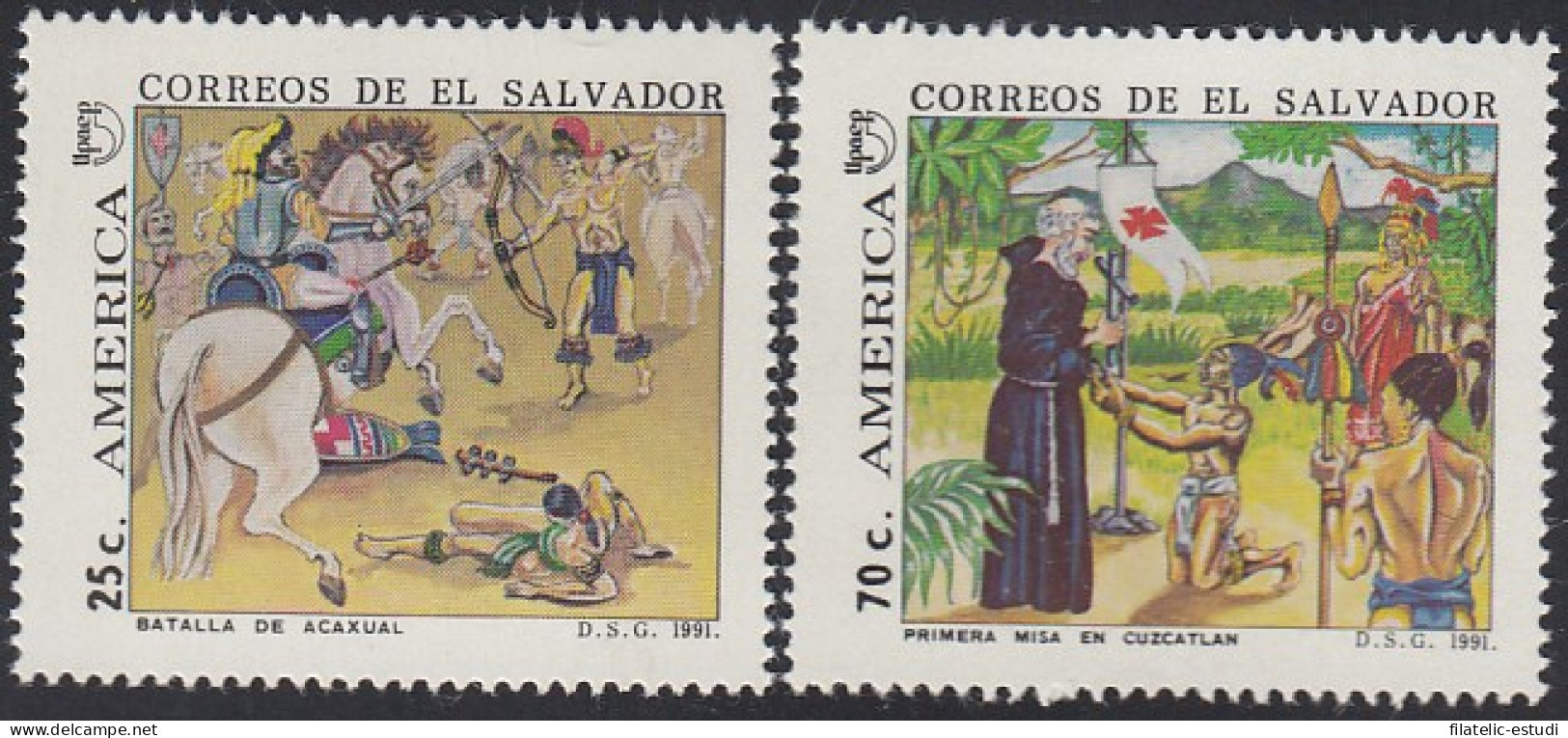 Upaep El Salvador 1121/22 1991 Acaxual Misa En Cuzcatlan MNH - Altri - America