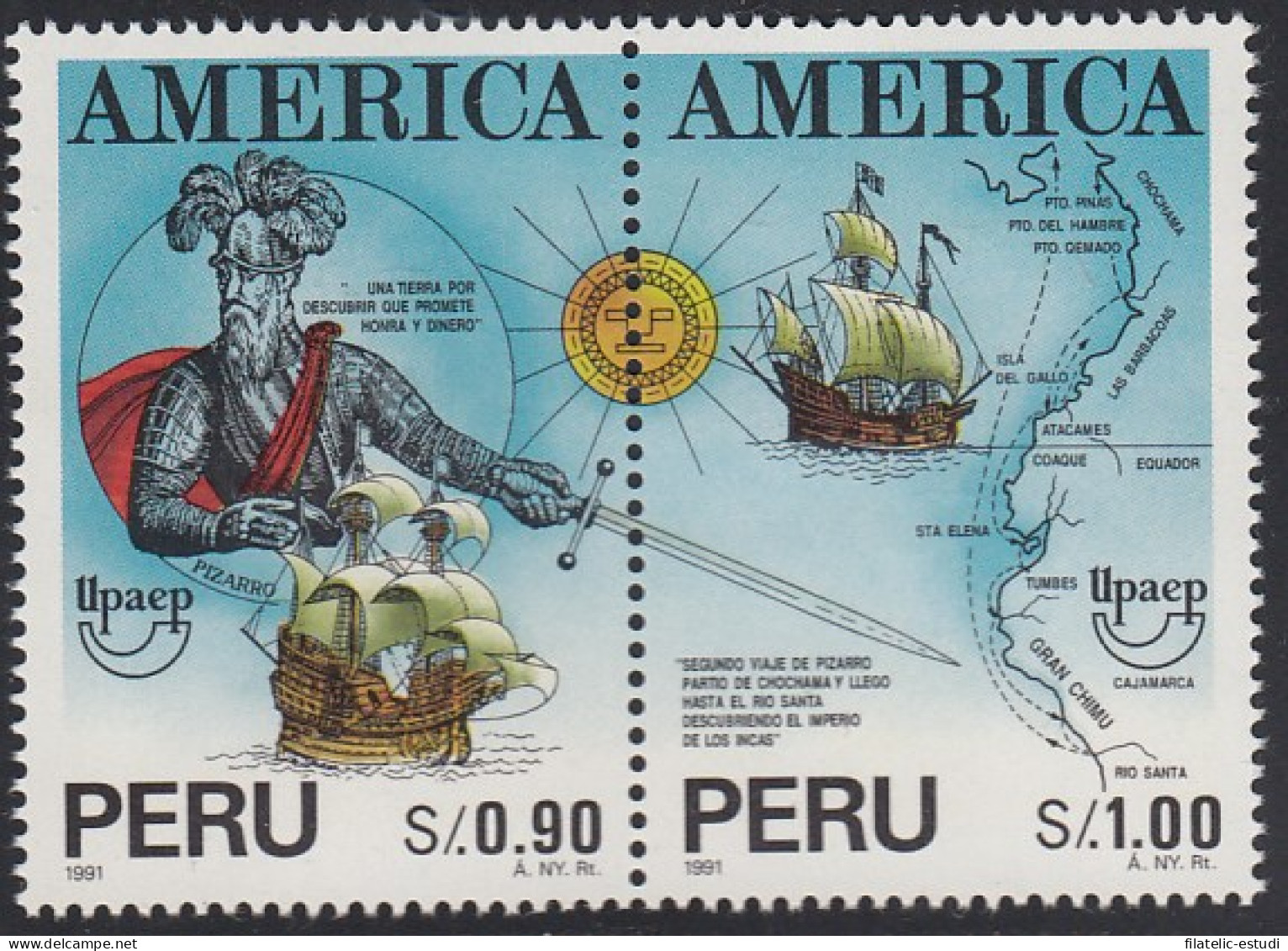 Upaep Perú 991/92 1991 La Ruta De Francisco Pizarro MNH - Altri - America
