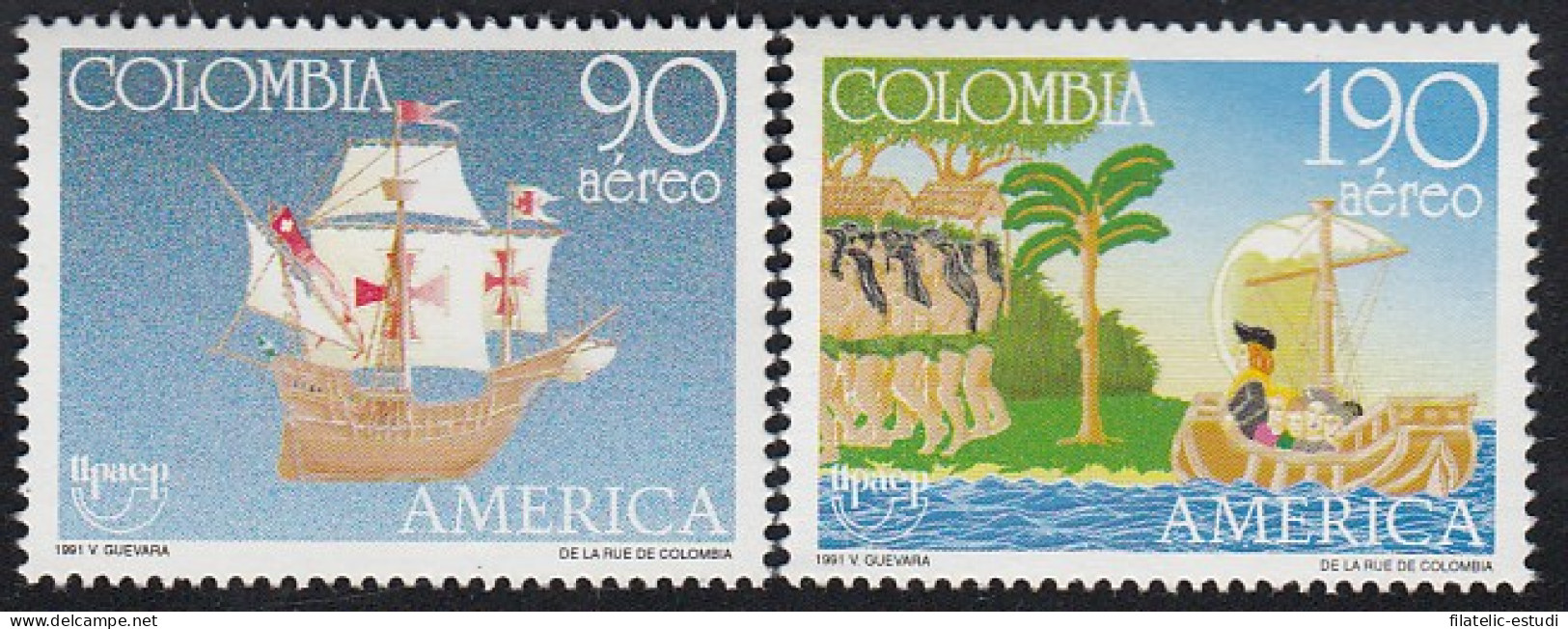 Upaep Colombia 838/39 1991 Colón Carabela Sta María MNH - Altri - America