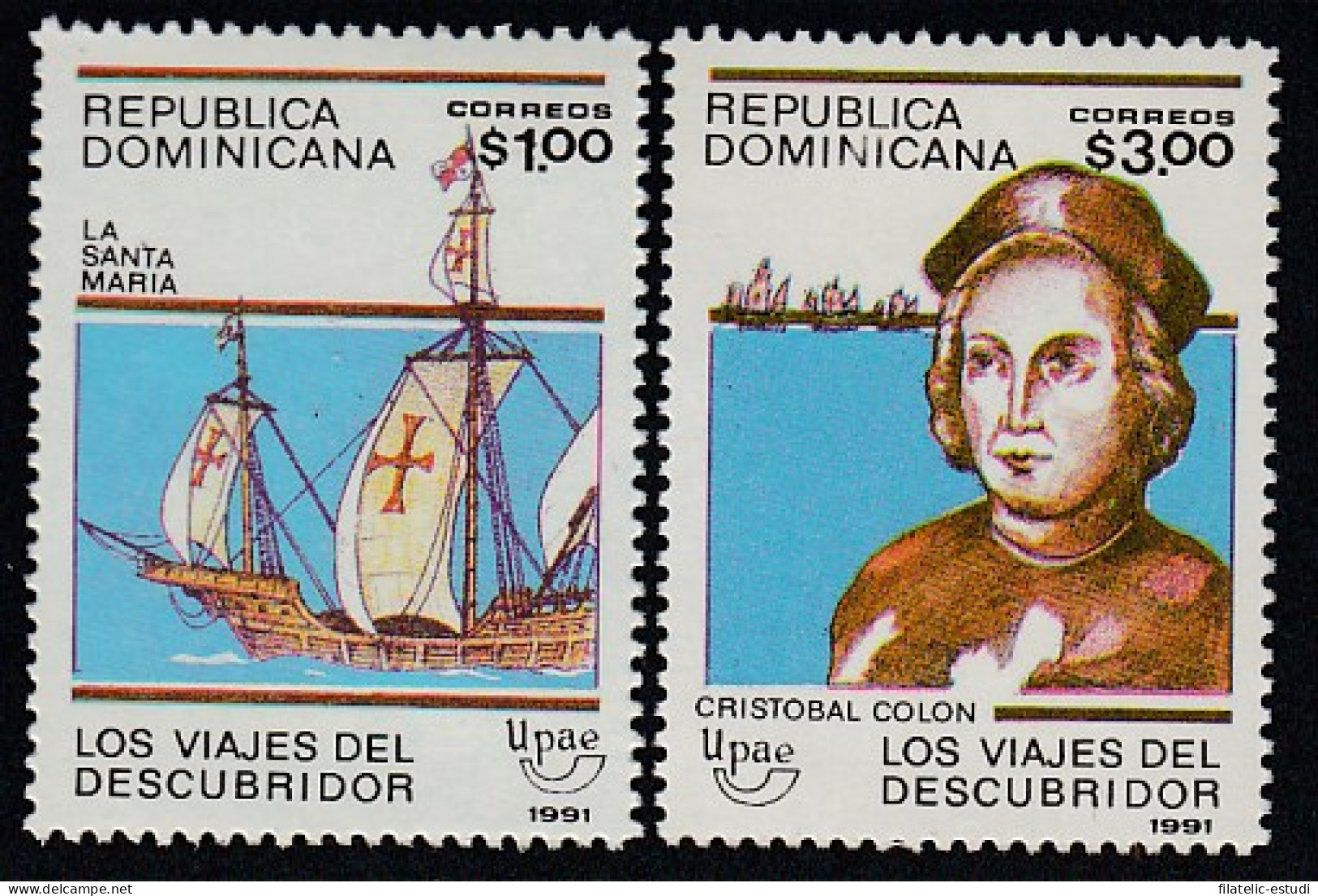 Upaep Rep. Dominicana 1088A/1088B 1991 Hojas Completas Colón Colombus Sta Marí - Altri - America