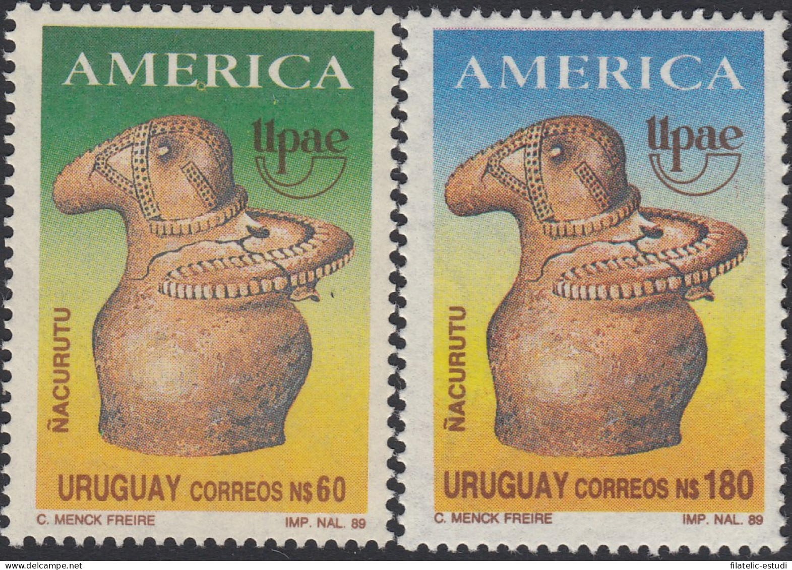 Upaep Uruguay 1285/86 1989 Vasija ñacurutu MNH - Altri - America