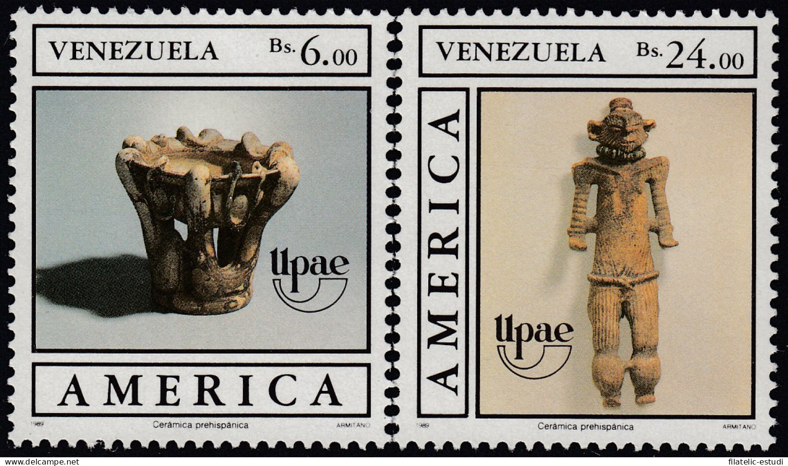 Upaep Venezuela 1459/60 1989 Vaso Decorado Estatuilla MNH - Altri - America