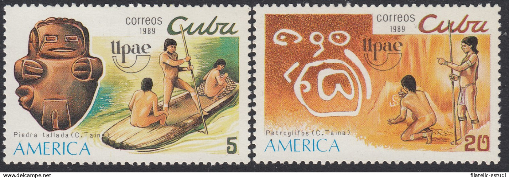 Upaep Cuba 2952/53 1989 Piedra Tallada Petroglifos MNH - Altri - America