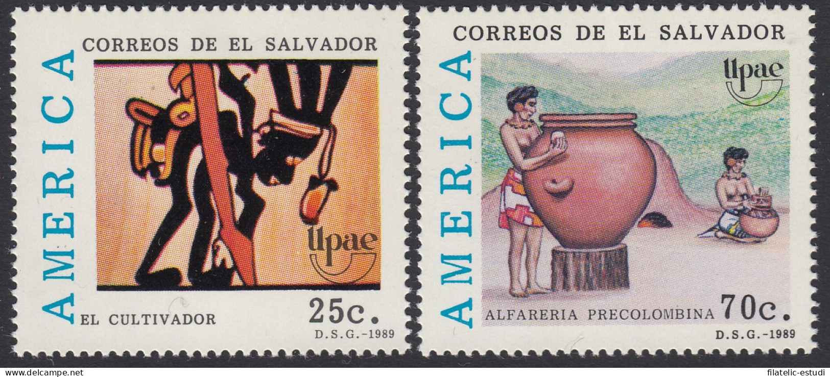 Upaep El Salvador 1059/60 1989 Alfarería Precolombina MNH - Altri - America