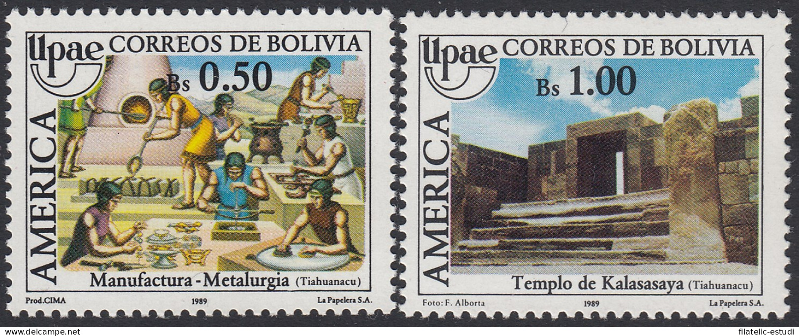 Upaep Bolivia 735/36 1989 Metalúrgica Templo MNH - Altri - America