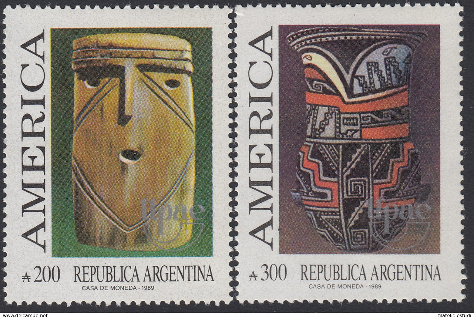 Upaep Argentina 1695/96 1989 Máscara Uma MNH - Altri - America