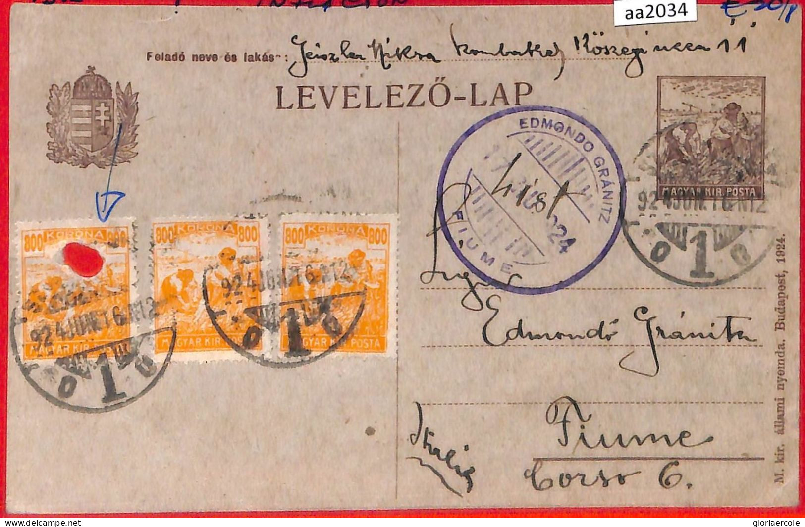 Aa2034 - HUNGARY - POSTAL HISTORY - INFLATION Stamps On STATIONERY CARD 1916 - Postwaardestukken