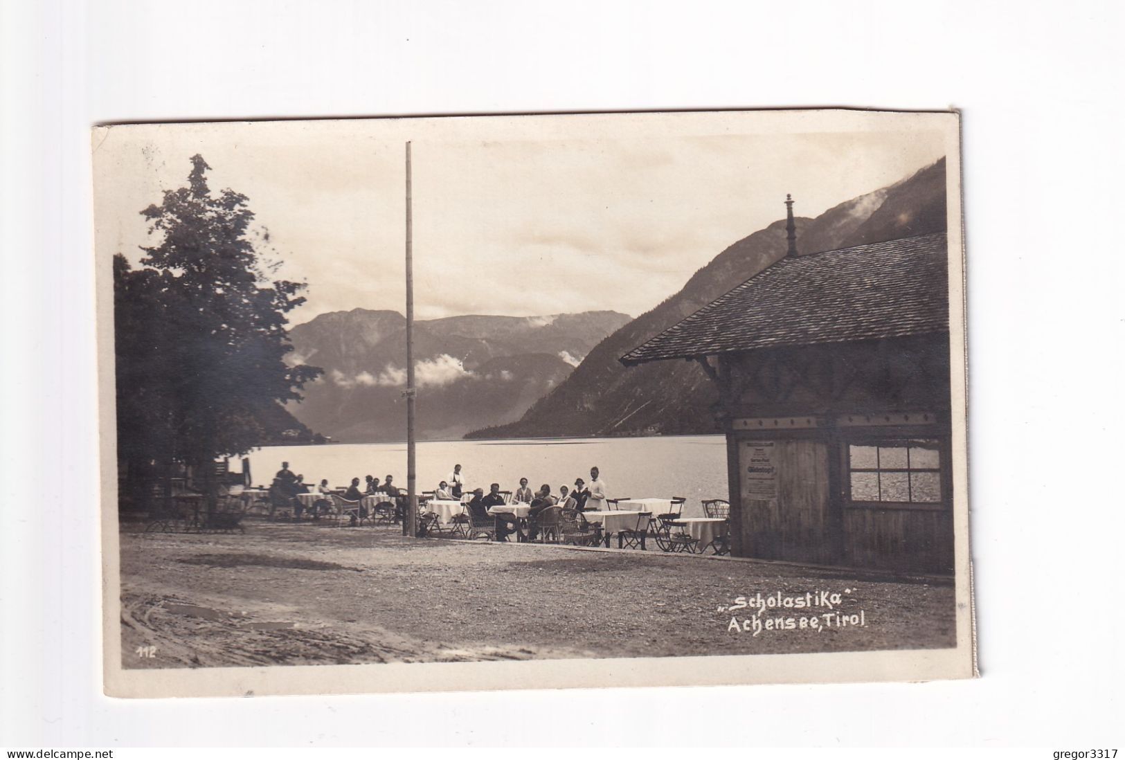 E5260) SCHOLASTIKA - ACHENSEE - Tirol -Gäste An Tischen Vor Lokal - Tolle Alte FOTO AK 1928 - Achenseeorte