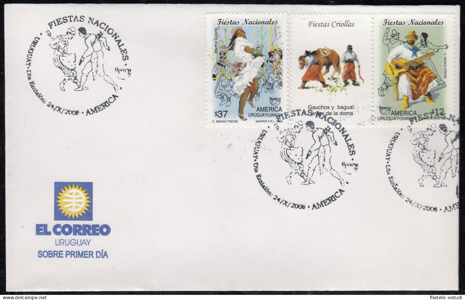 Upaep Uruguay 2377/78 2008 Fiestas Nacionales SPD FDC Sobre Primer Día - Altri - America